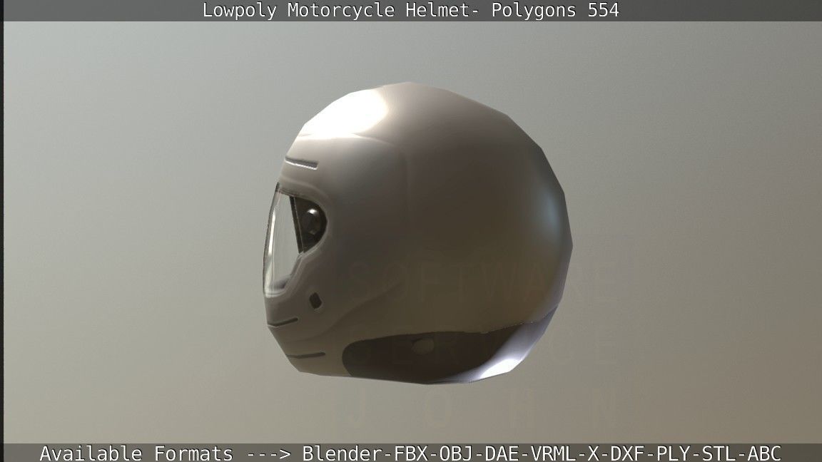 Motorcycle Helmet Low-poly 3D model_69