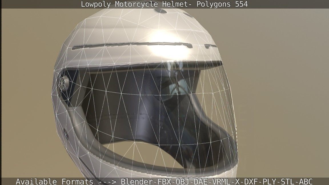 Motorcycle Helmet Low-poly 3D model_114