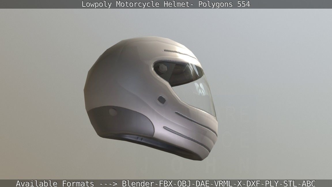 Motorcycle Helmet Low-poly 3D model_46
