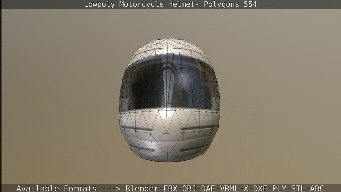 Motorcycle Helmet Low-poly 3D model_94