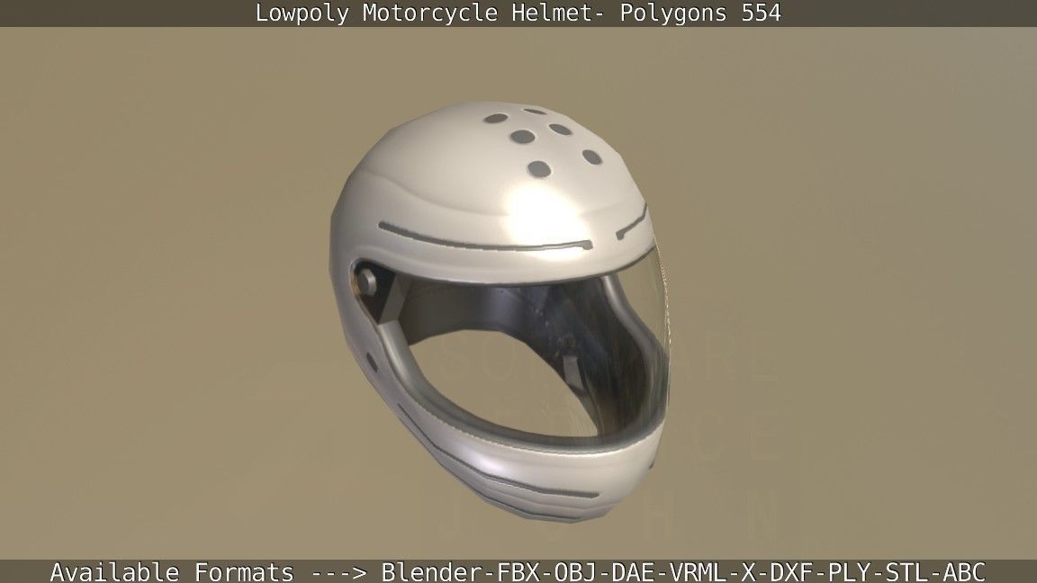 Motorcycle Helmet Low-poly 3D model_40