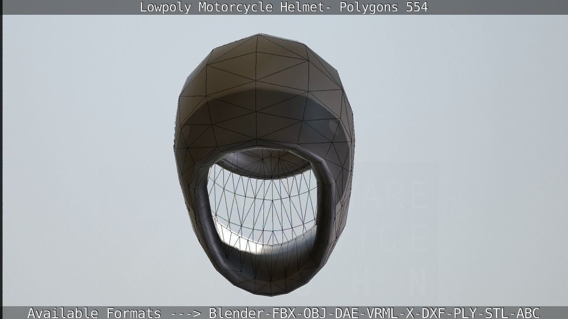 Motorcycle Helmet Low-poly 3D model_84