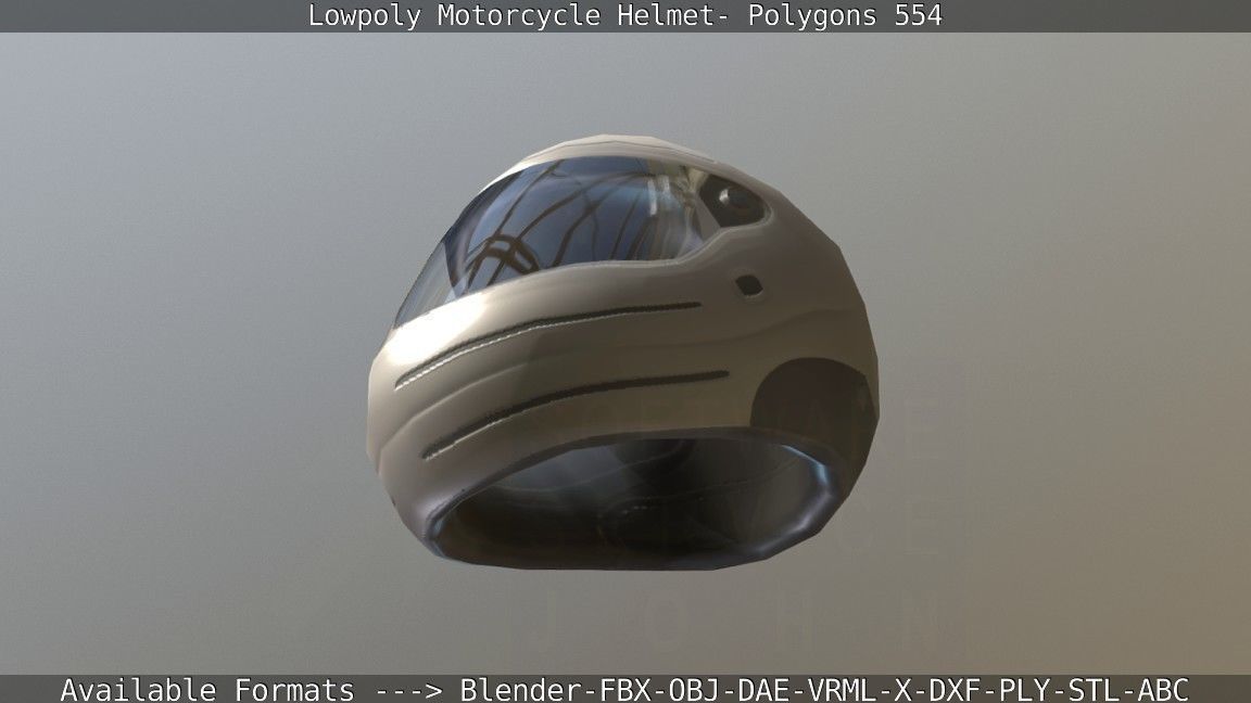 Motorcycle Helmet Low-poly 3D model_26