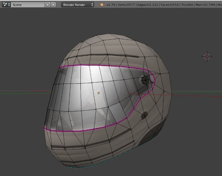 Motorcycle Helmet Low-poly 3D model_8