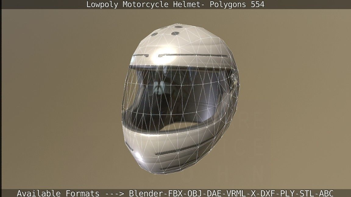 Motorcycle Helmet Low-poly 3D model_125