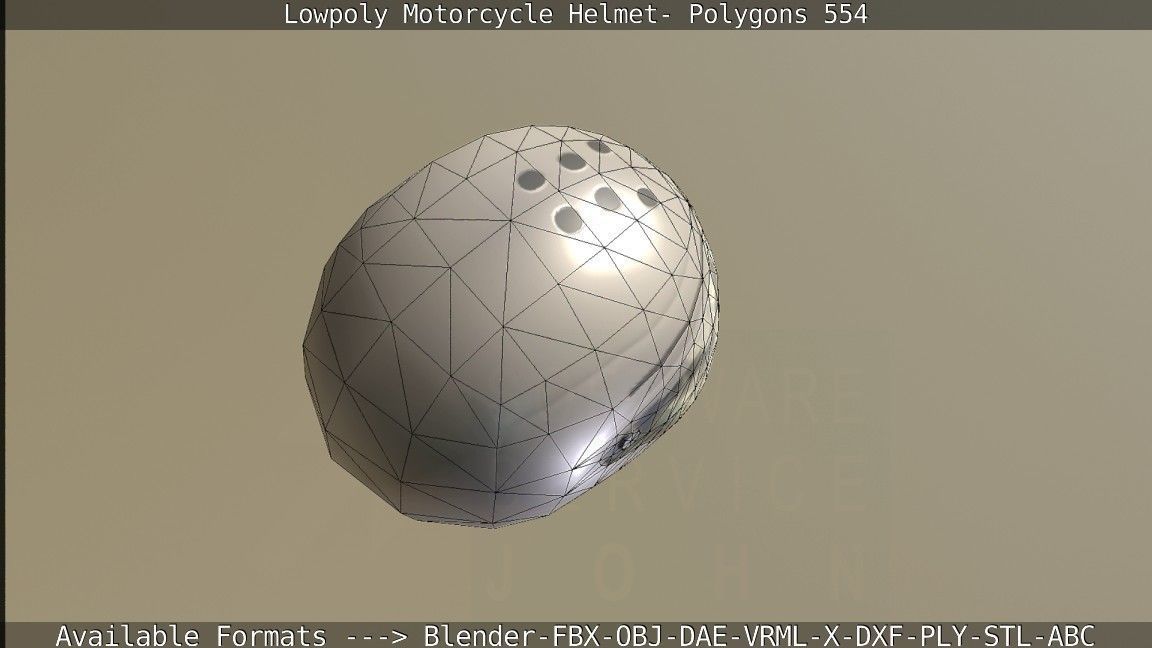Motorcycle Helmet Low-poly 3D model_98