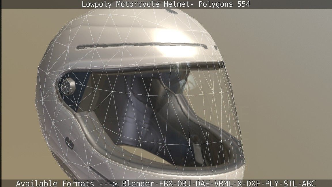 Motorcycle Helmet Low-poly 3D model_113