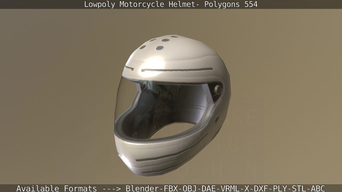 Motorcycle Helmet Low-poly 3D model_44