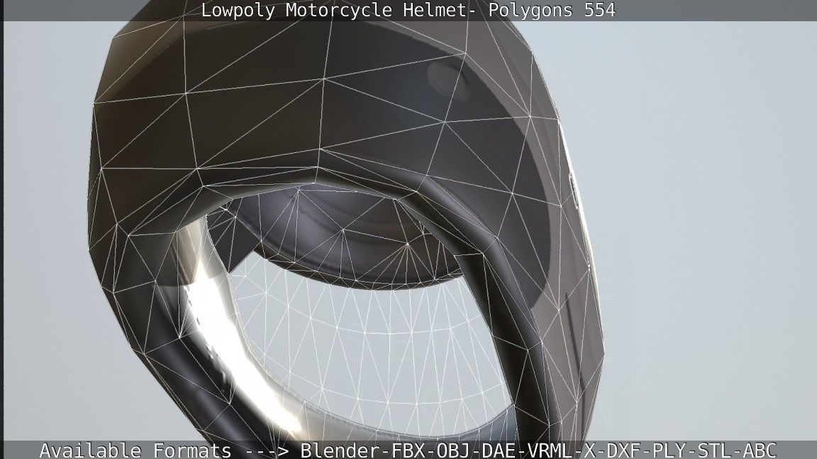 Motorcycle Helmet Low-poly 3D model_131