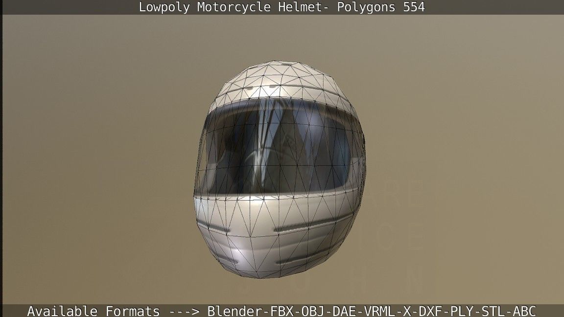 Motorcycle Helmet Low-poly 3D model_73