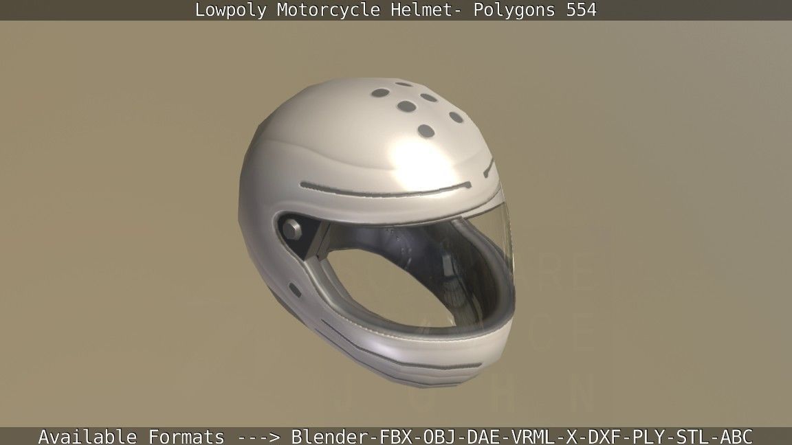 Motorcycle Helmet Low-poly 3D model_35