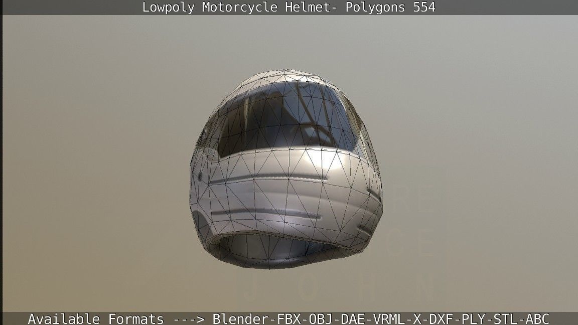 Motorcycle Helmet Low-poly 3D model_78