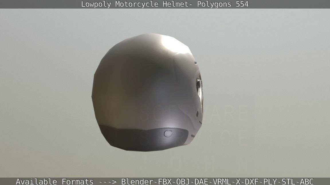 Motorcycle Helmet Low-poly 3D model_15