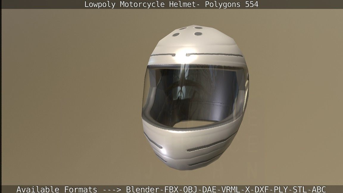 Motorcycle Helmet Low-poly 3D model_137