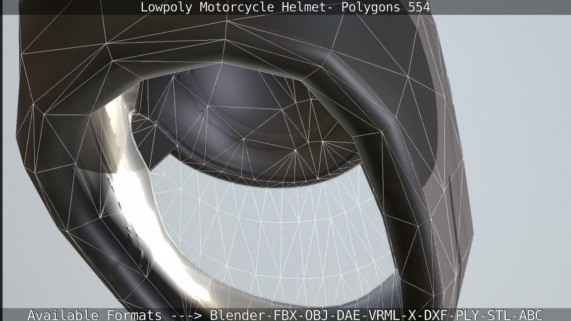 Motorcycle Helmet Low-poly 3D model_107