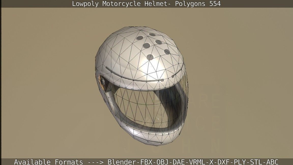 Motorcycle Helmet Low-poly 3D model_105