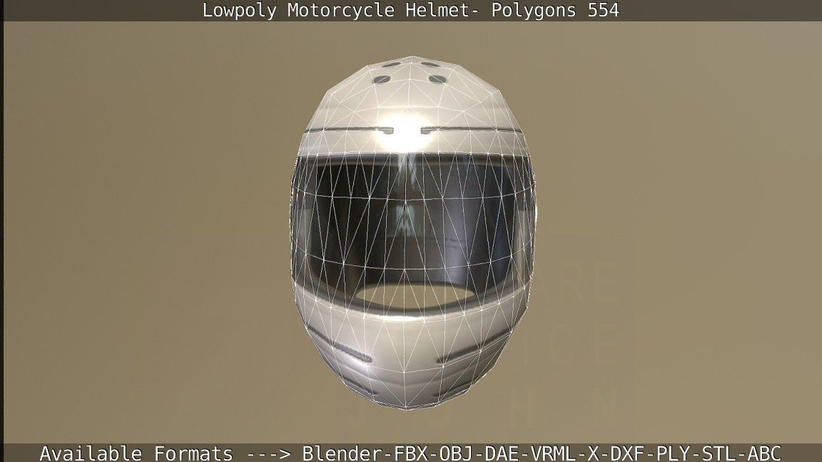 Motorcycle Helmet Low-poly 3D model_118