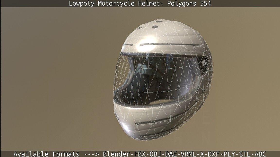 Motorcycle Helmet Low-poly 3D model_135