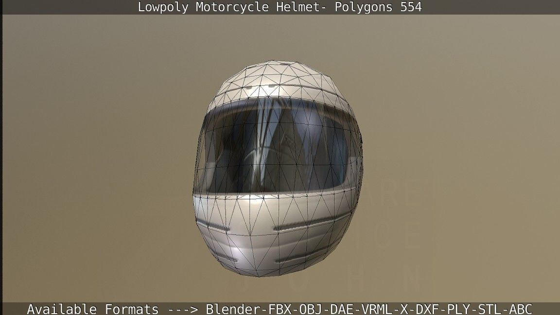 Motorcycle Helmet Low-poly 3D model_76