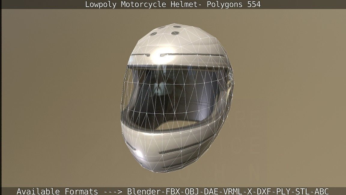 Motorcycle Helmet Low-poly 3D model_122