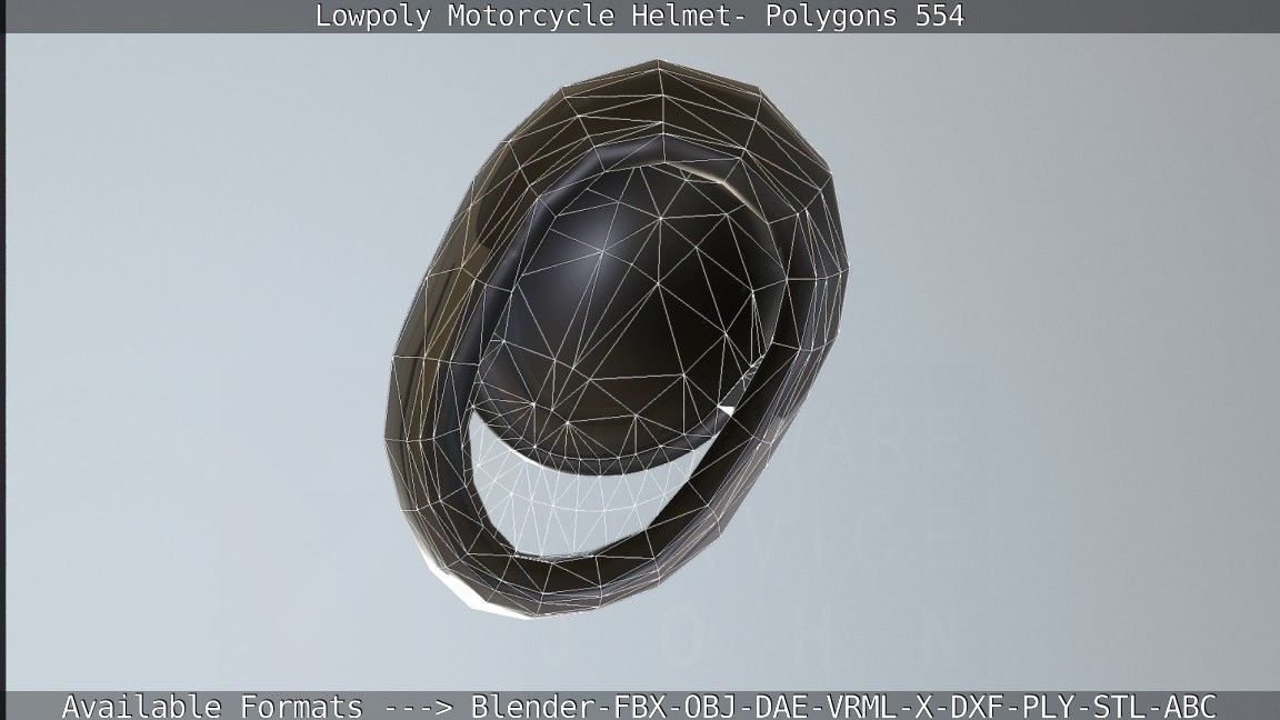 Motorcycle Helmet Low-poly 3D model_102