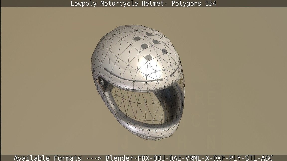 Motorcycle Helmet Low-poly 3D model_95