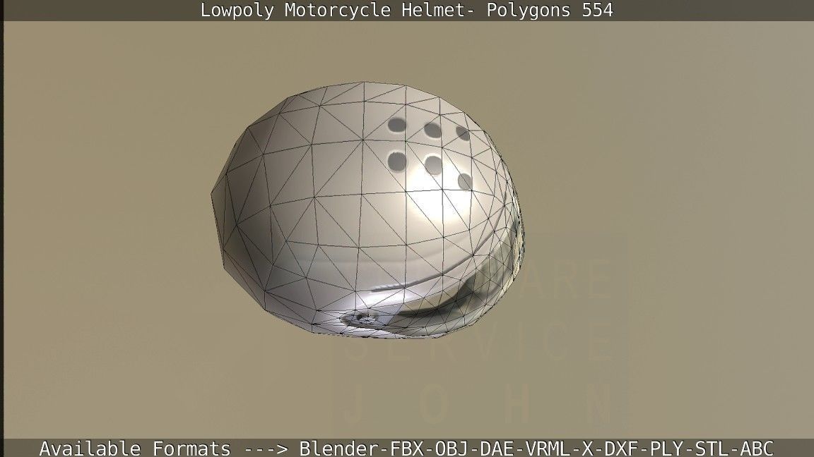 Motorcycle Helmet Low-poly 3D model_5