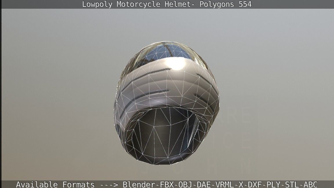 Motorcycle Helmet Low-poly 3D model_101