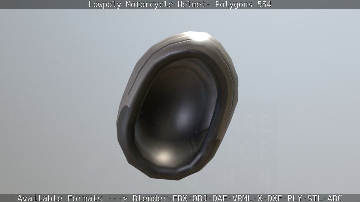 Motorcycle Helmet Low-poly 3D model_28