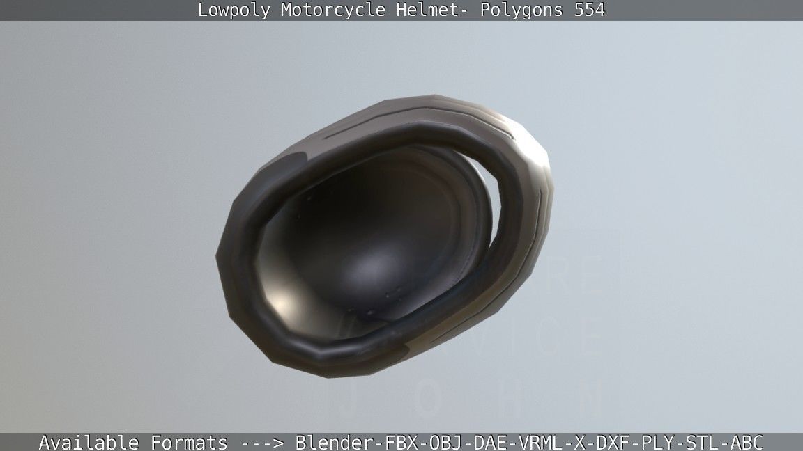 Motorcycle Helmet Low-poly 3D model_38