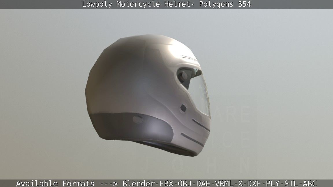 Motorcycle Helmet Low-poly 3D model_49