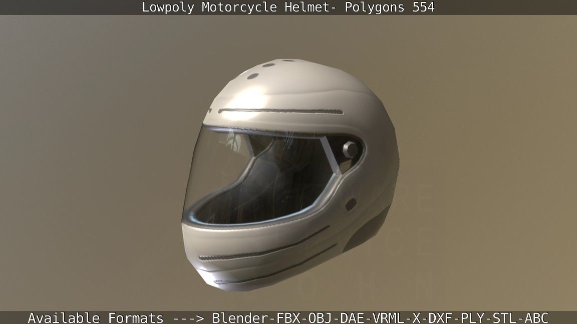Motorcycle Helmet Low-poly 3D model_18