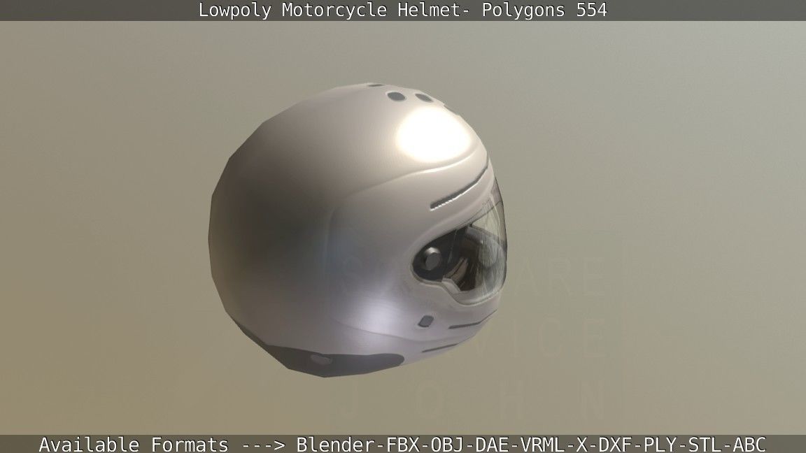 Motorcycle Helmet Low-poly 3D model_33