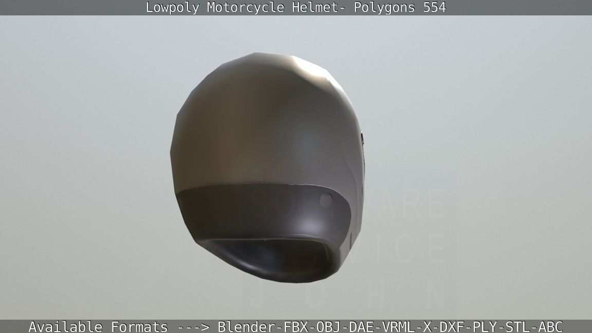 Motorcycle Helmet Low-poly 3D model_31