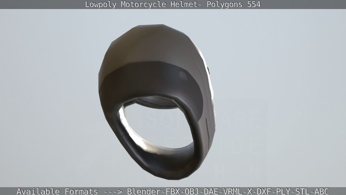Motorcycle Helmet Low-poly 3D model_27