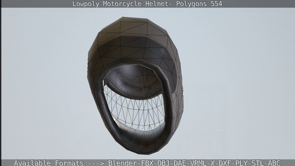 Motorcycle Helmet Low-poly 3D model_93