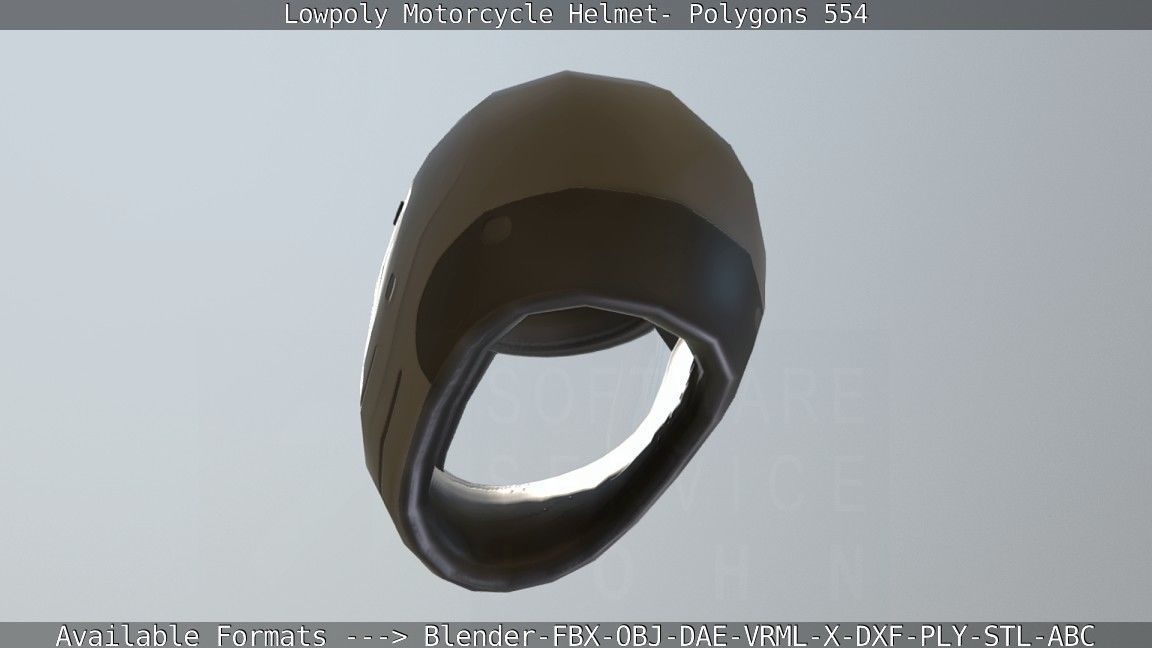 Motorcycle Helmet Low-poly 3D model_43