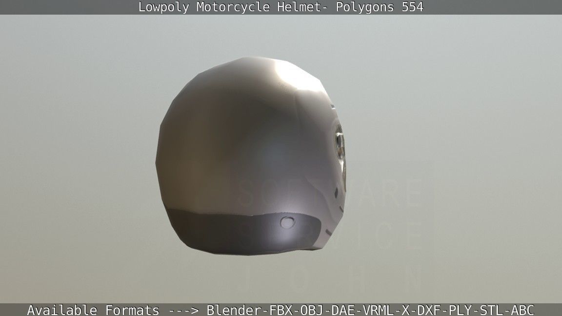 Motorcycle Helmet Low-poly 3D model_32