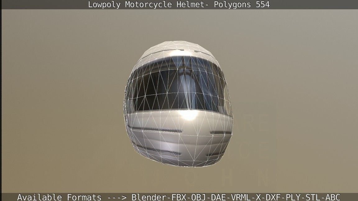 Motorcycle Helmet Low-poly 3D model_111