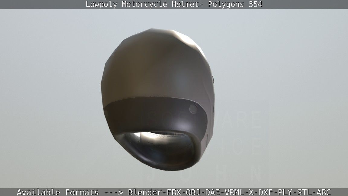 Motorcycle Helmet Low-poly 3D model_21