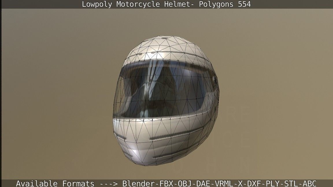 Motorcycle Helmet Low-poly 3D model_72