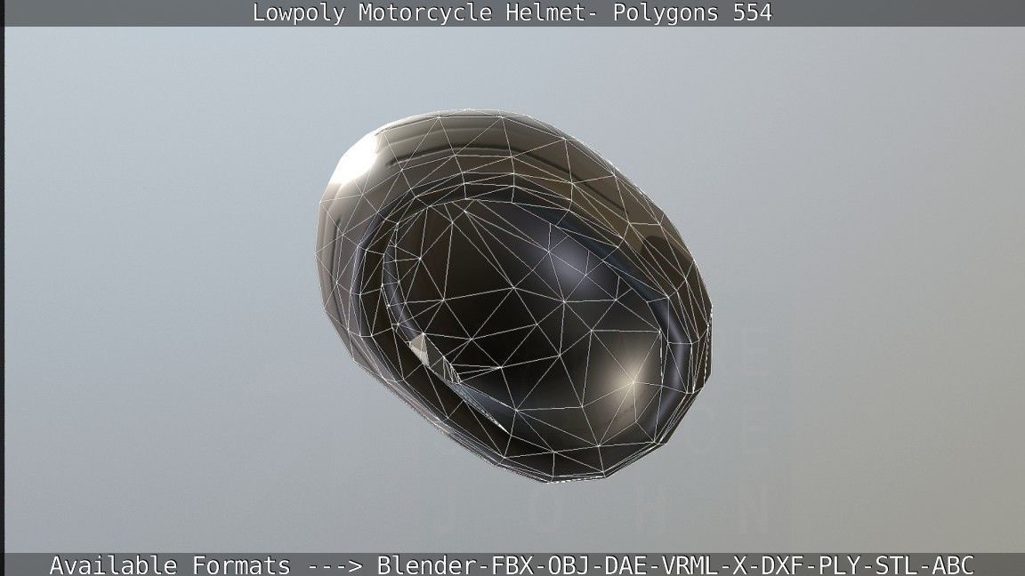 Motorcycle Helmet Low-poly 3D model_110