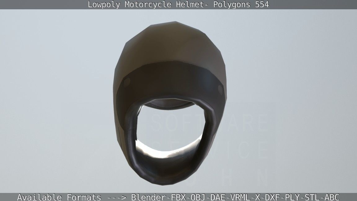 Motorcycle Helmet Low-poly 3D model_36