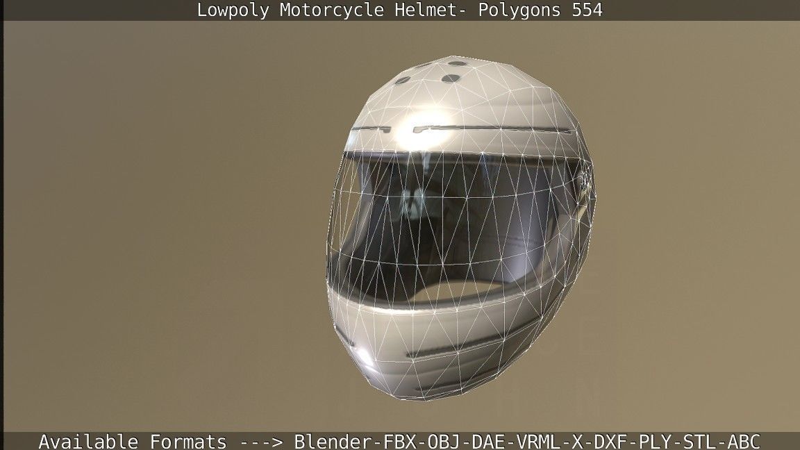 Motorcycle Helmet Low-poly 3D model_129