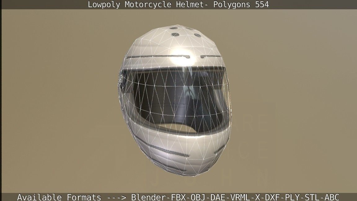 Motorcycle Helmet Low-poly 3D model_117