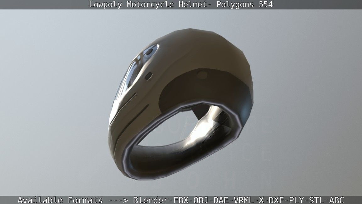 Motorcycle Helmet Low-poly 3D model_29