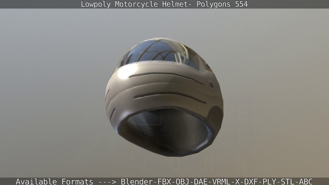 Motorcycle Helmet Low-poly 3D model_24