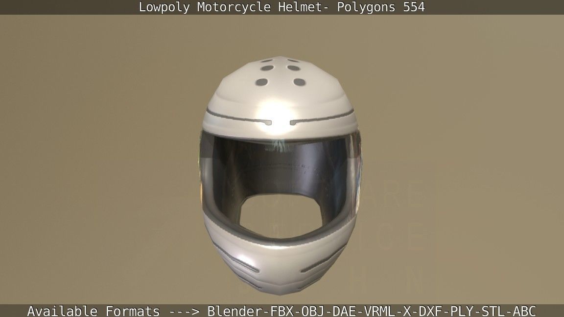 Motorcycle Helmet Low-poly 3D model_39