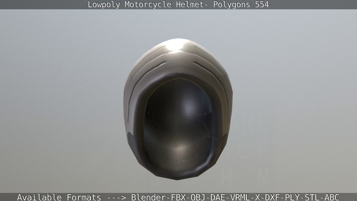 Motorcycle Helmet Low-poly 3D model_22