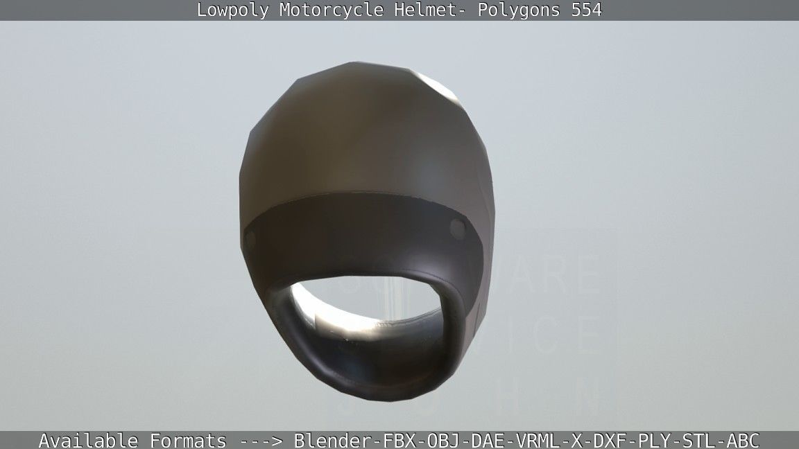 Motorcycle Helmet Low-poly 3D model_30